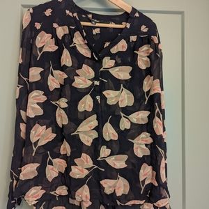 Lucky Brand Floral Blouse Size M